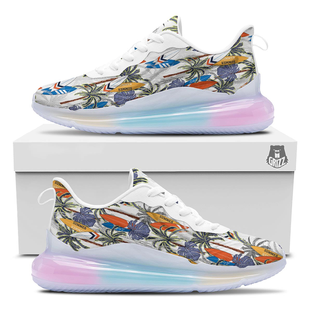 Surfing Summer Print Pattern Running Sneakers-grizzshop
