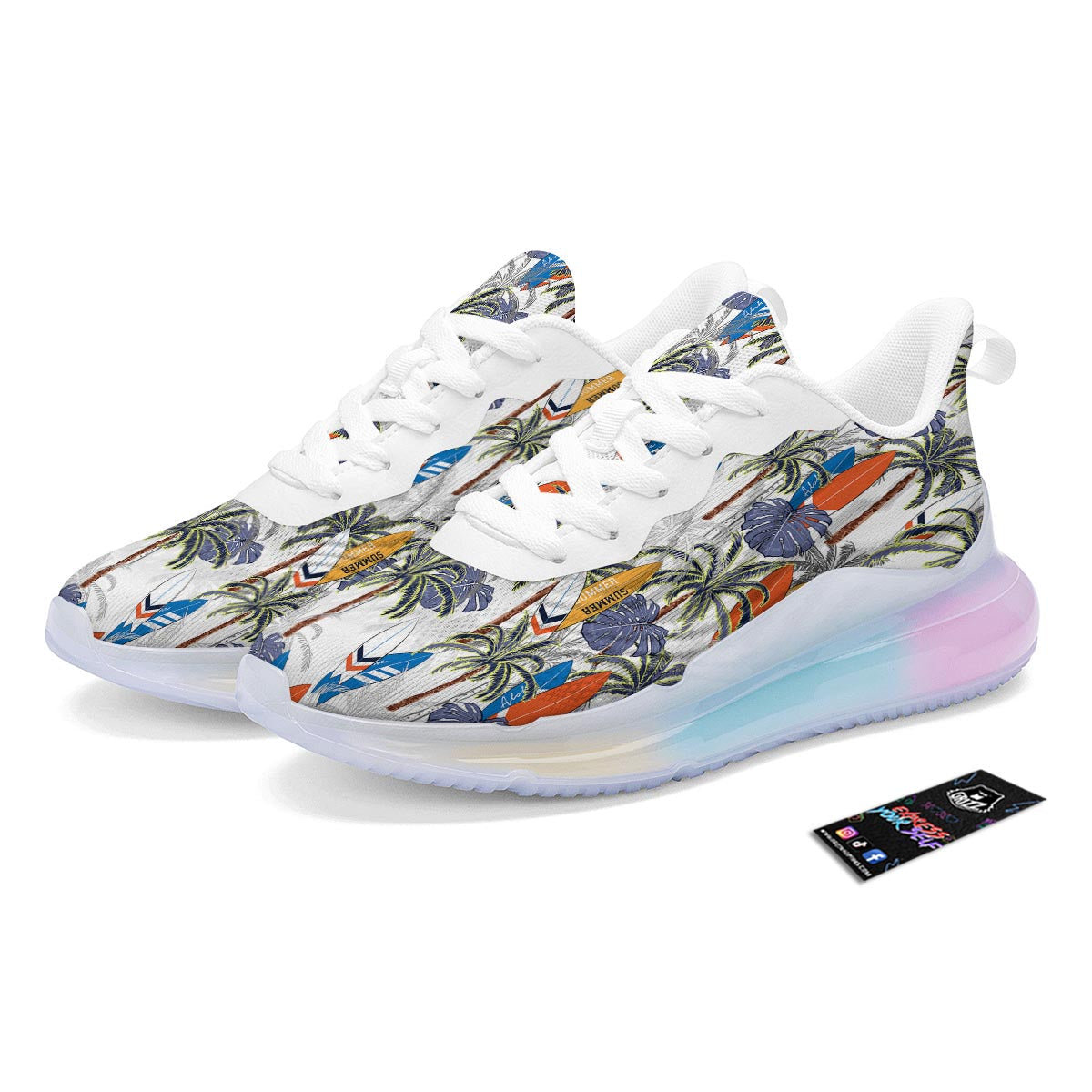 Surfing Summer Print Pattern Running Sneakers-grizzshop