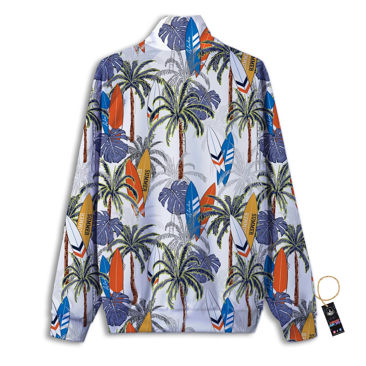 Surfing Summer Print Pattern Track Jacket-grizzshop