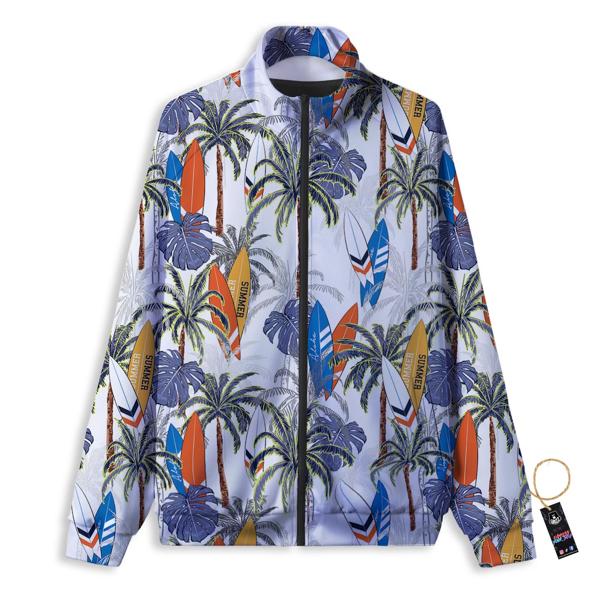 Surfing Summer Print Pattern Track Jacket-grizzshop
