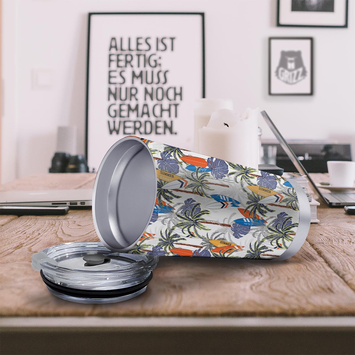Surfing Summer Print Pattern Tumbler-grizzshop
