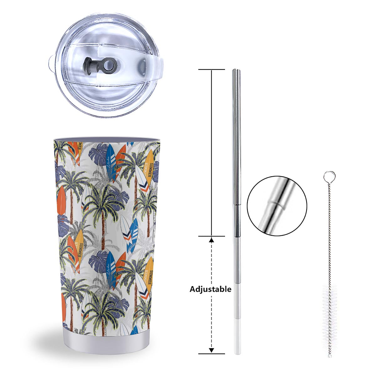 Surfing Summer Print Pattern Tumbler-grizzshop
