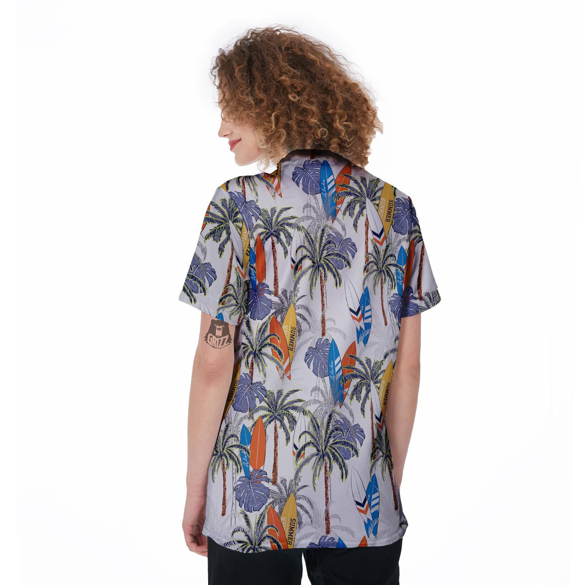 Surfing Summer Print Pattern Women's Golf Shirts-grizzshop