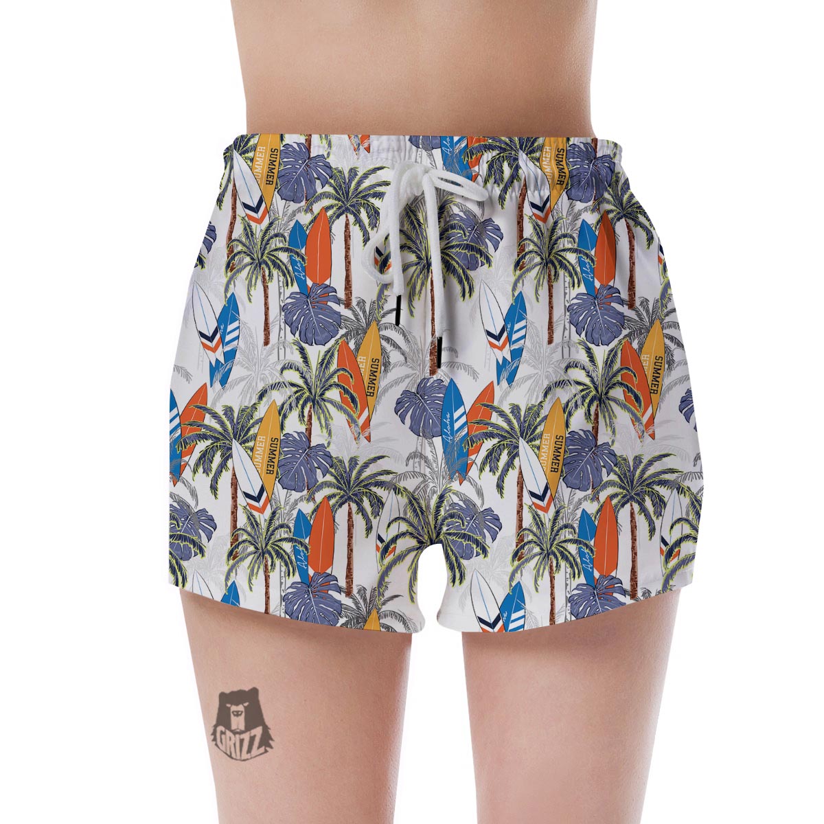 Surfing Summer Print Pattern Women's Shorts-grizzshop