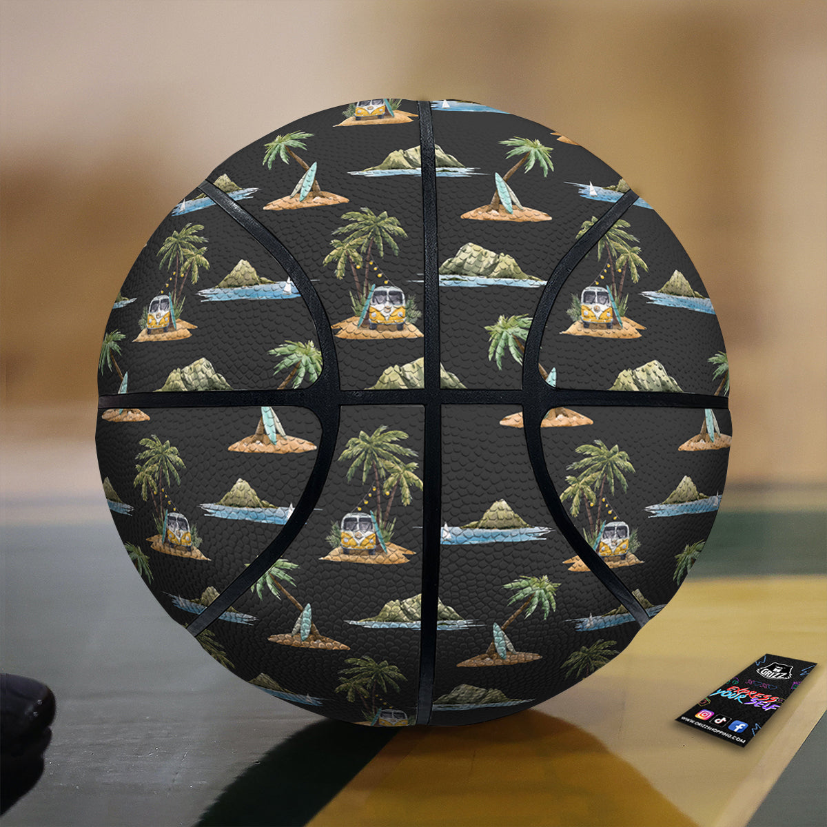 Surfing Watercolor Print Pattern Basketball