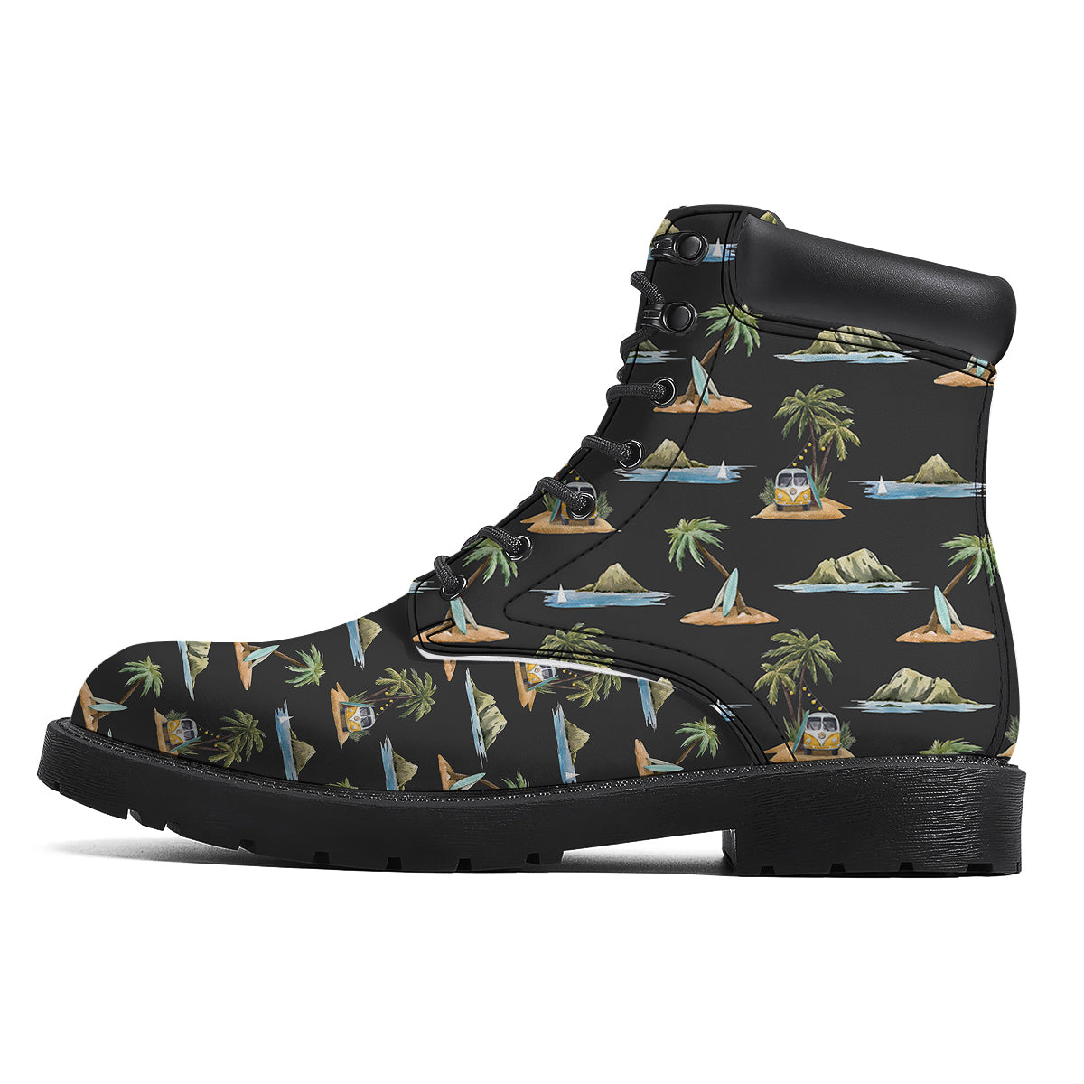 Surfing Watercolor Print Pattern Boots-grizzshop