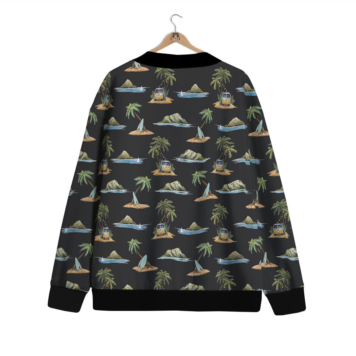 Surfing Watercolor Print Pattern Cardigan-grizzshop