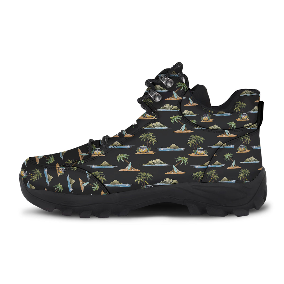 Surfing Watercolor Print Pattern Hiking Shoes-grizzshop