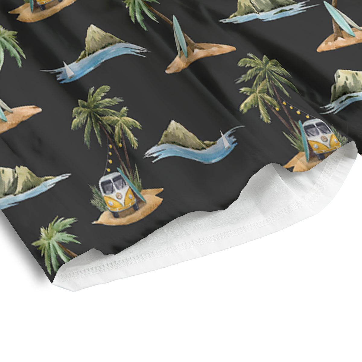 Surfing Watercolor Print Pattern Men's Athletic Shorts