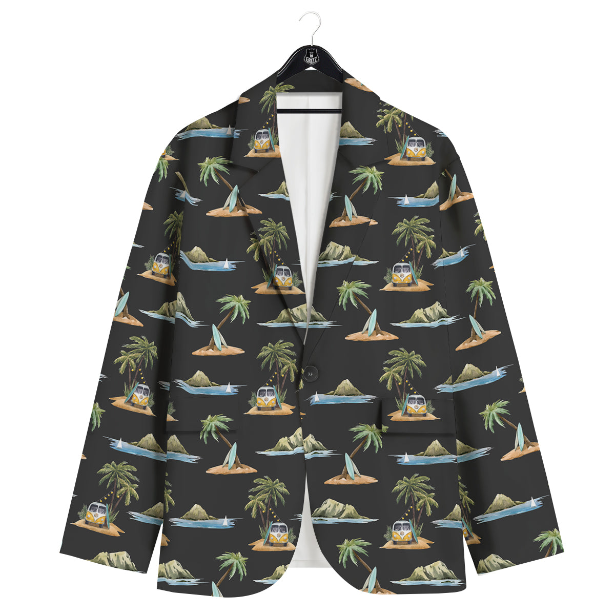 Surfing Watercolor Print Pattern Men's Sport Coat-grizzshop