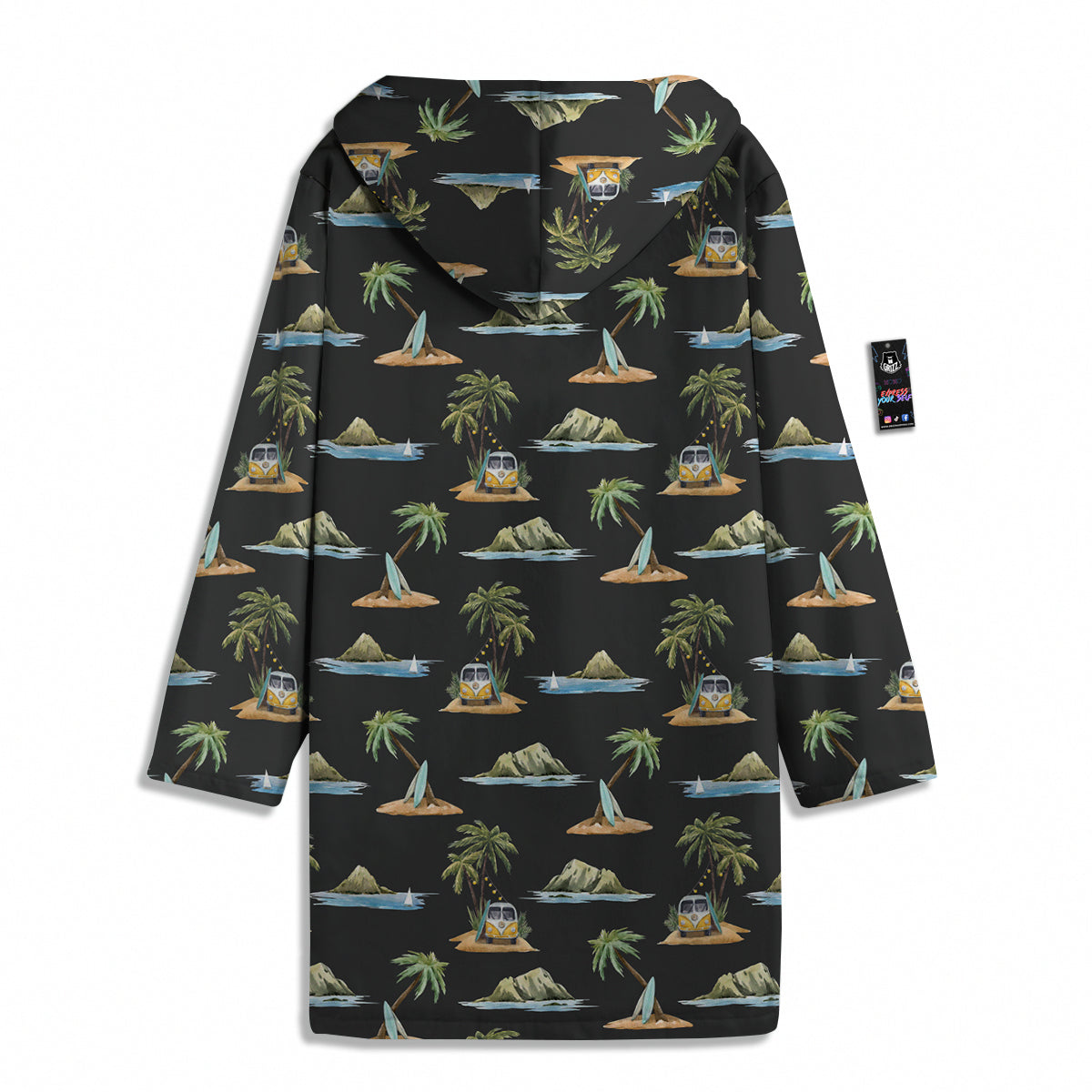 Surfing Watercolor Print Pattern Men's Windbreaker Jacket-grizzshop