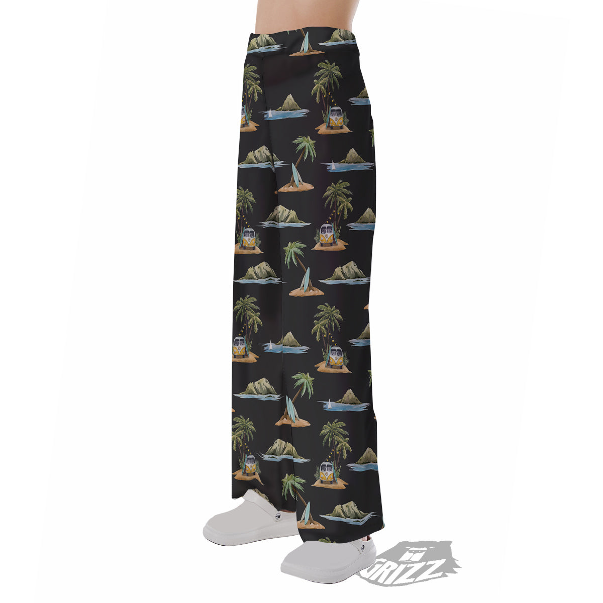Surfing Watercolor Print Pattern Pajama Pants-grizzshop