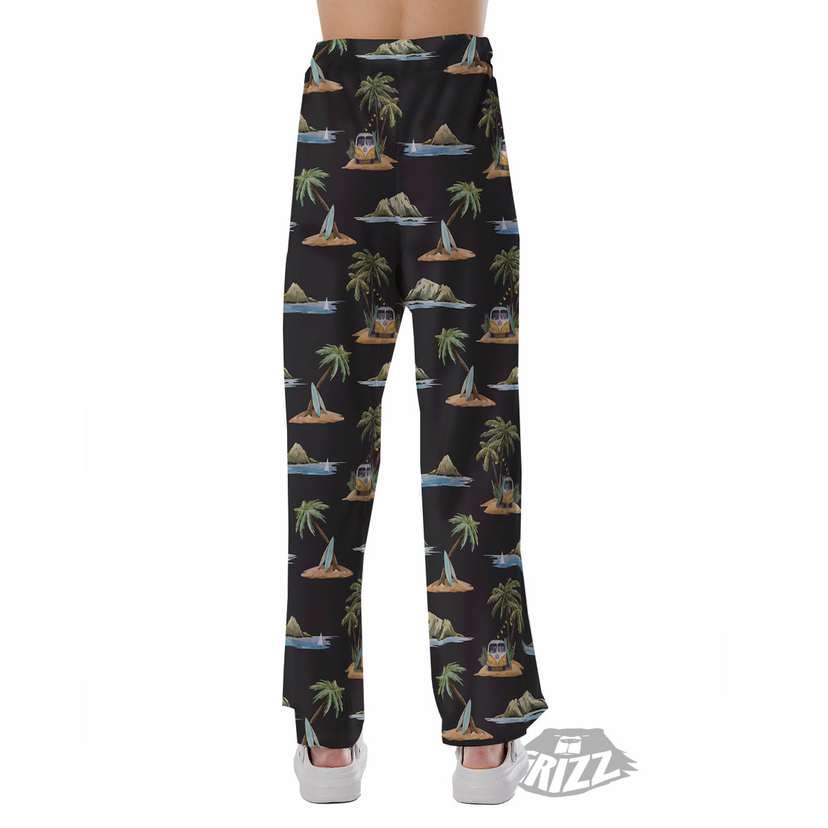 Surfing Watercolor Print Pattern Pajama Pants-grizzshop