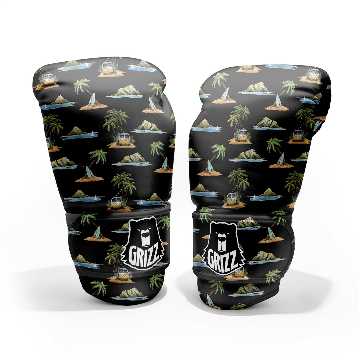 Surfing Watercolor Print Pattern Pro Boxing Glove