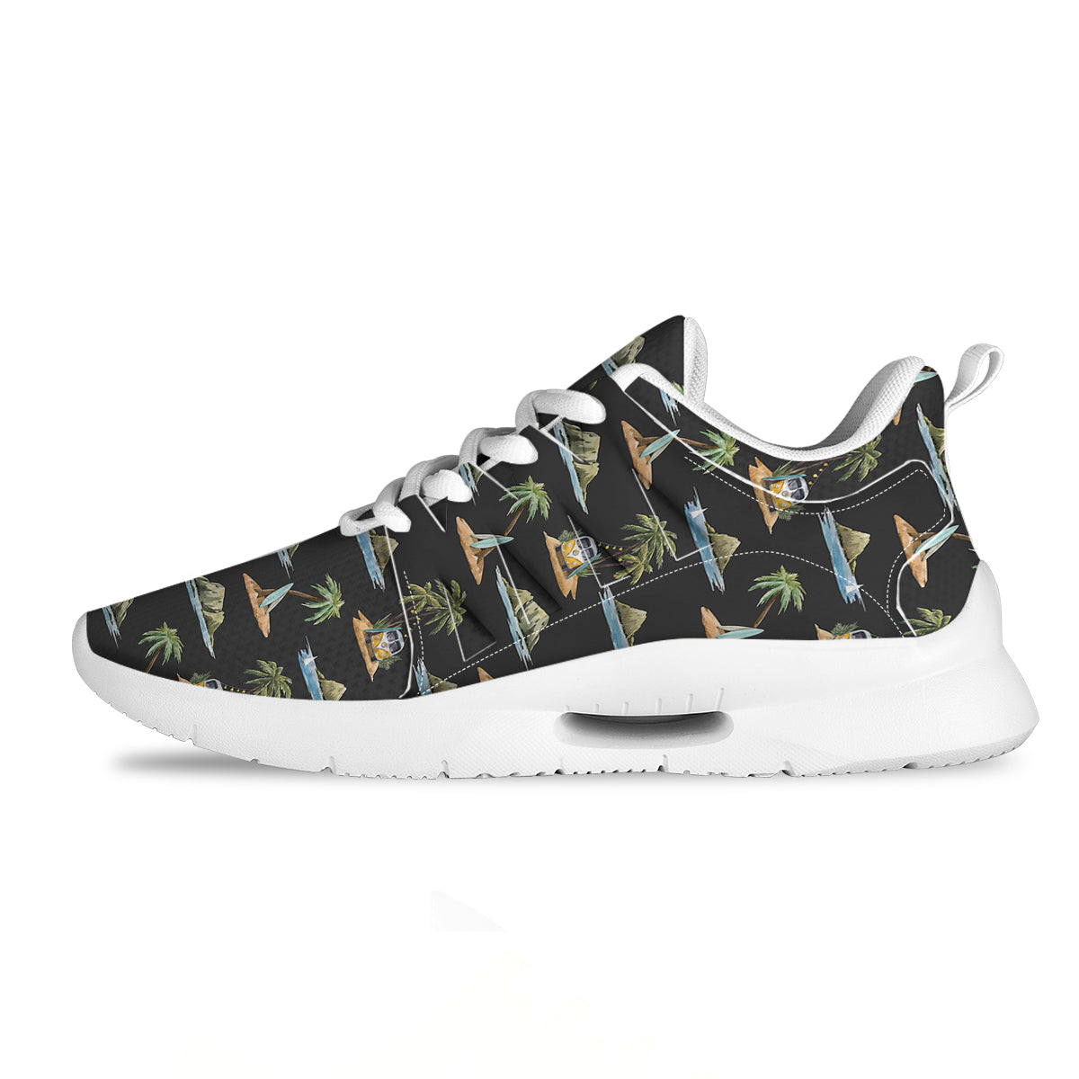 Surfing Watercolor Print Pattern Tennis Shoes-grizzshop