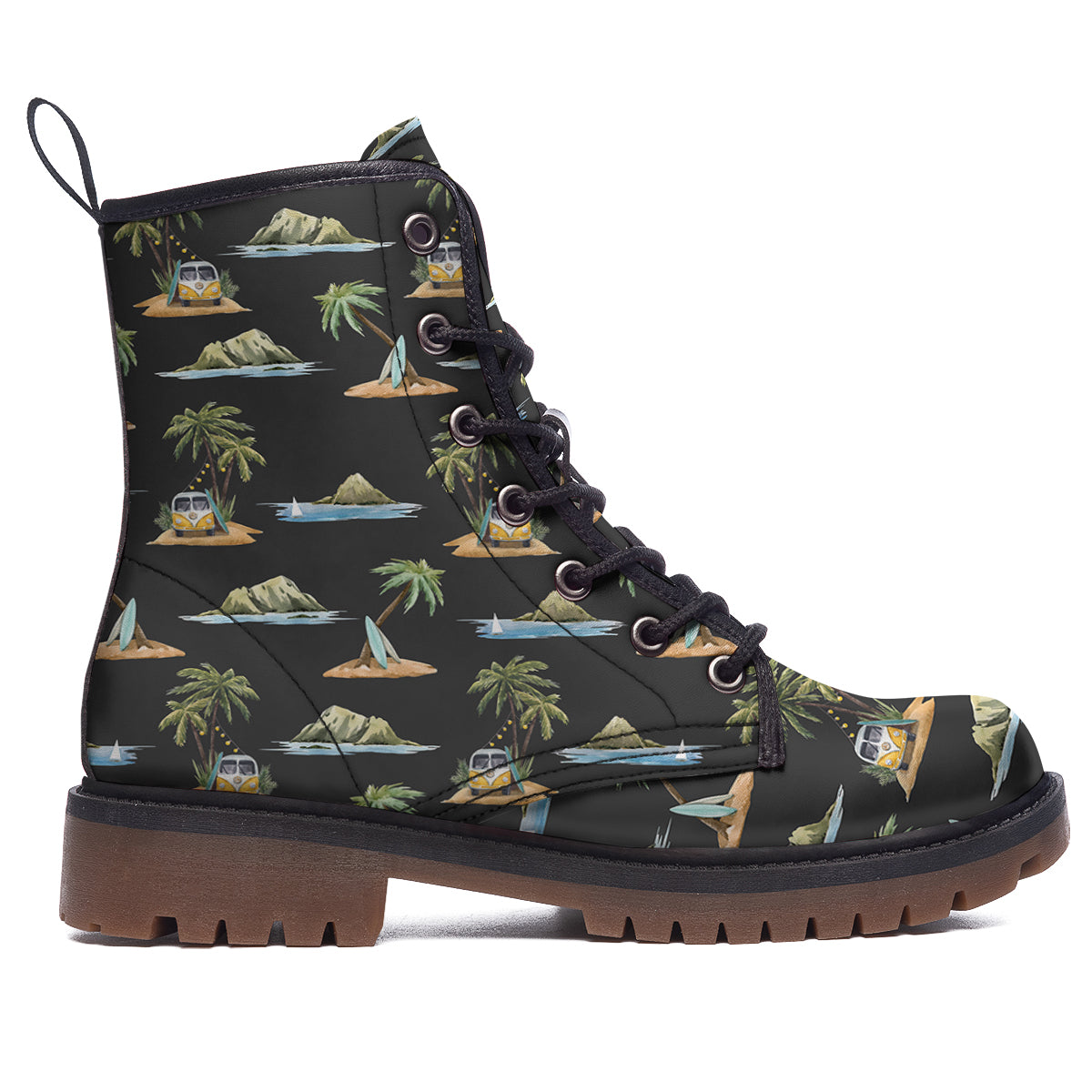 Surfing Watercolor Print Pattern Work Boots-grizzshop
