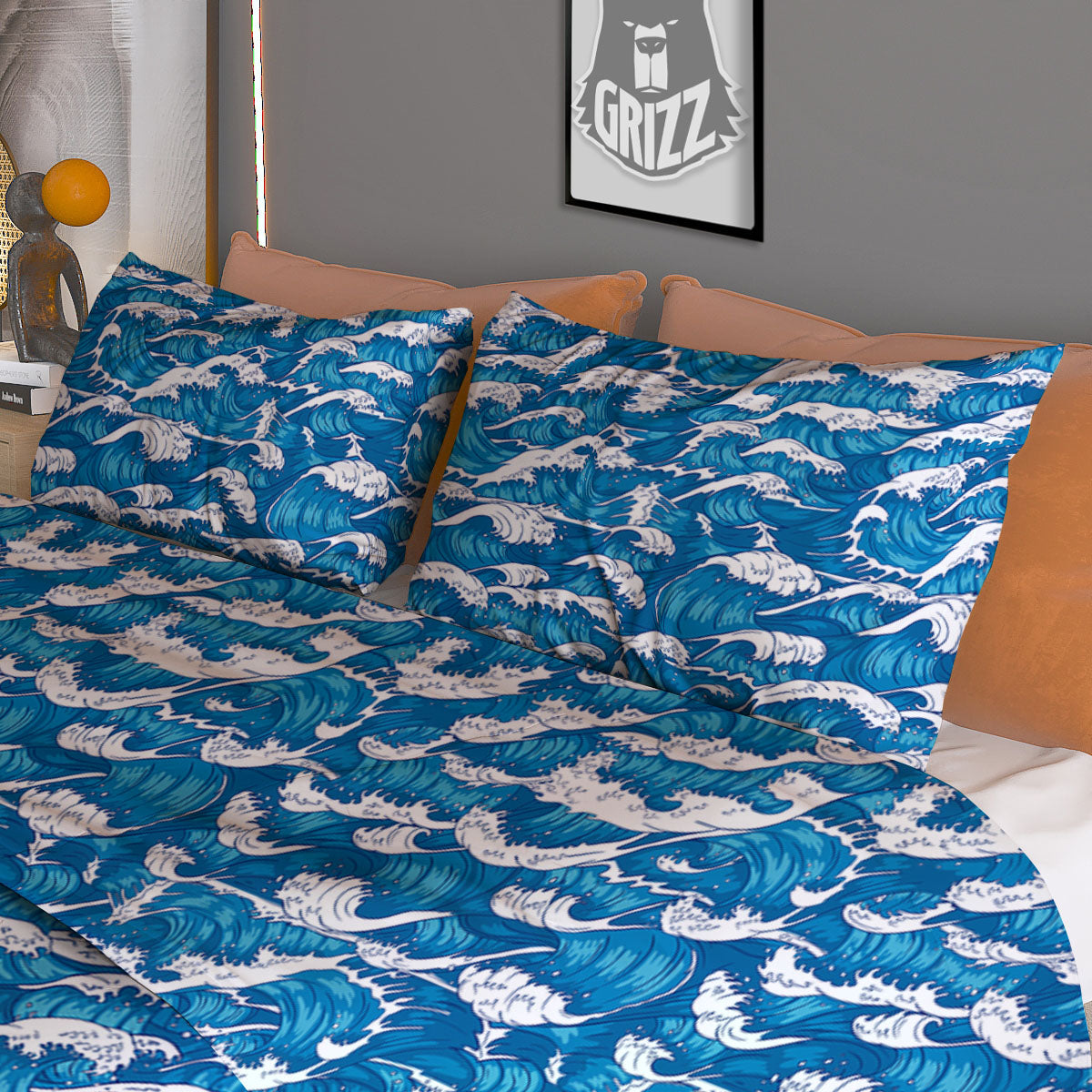 Star Of David Flaming Print Duvet Cover Bedding Set
