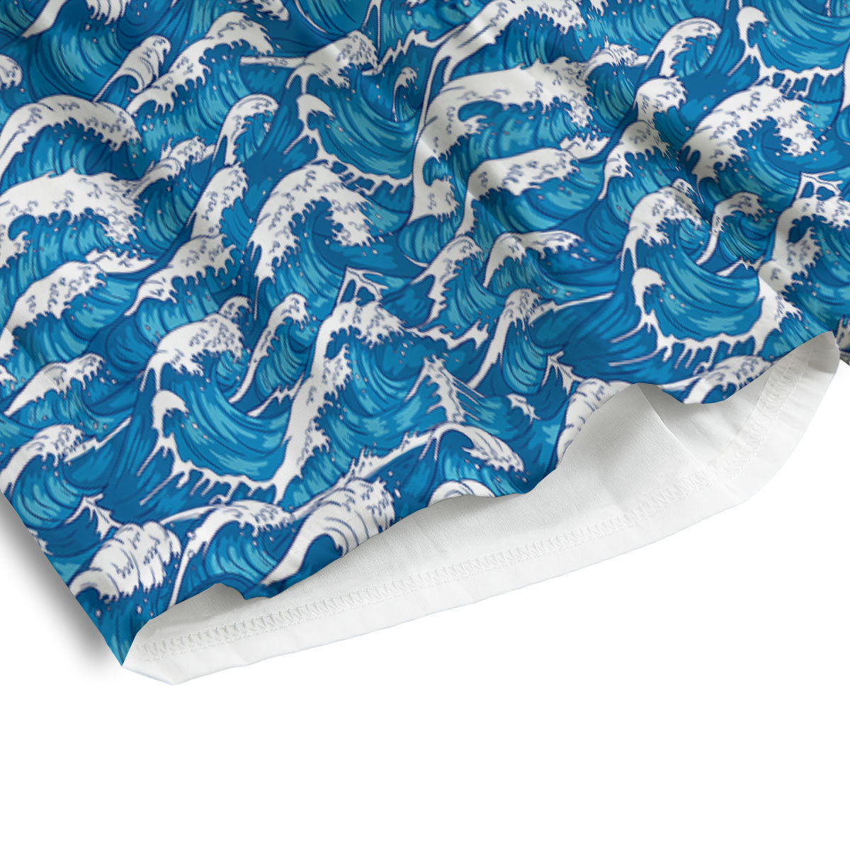 Surfing Wave Blue Print Pattern Men's Athletic Shorts