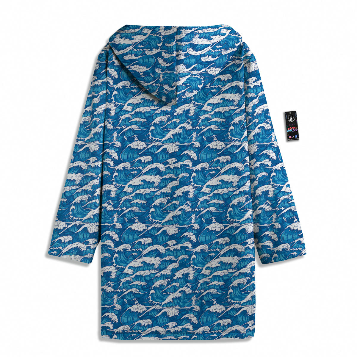 Surfing Wave Blue Print Pattern Men's Windbreaker Jacket-grizzshop