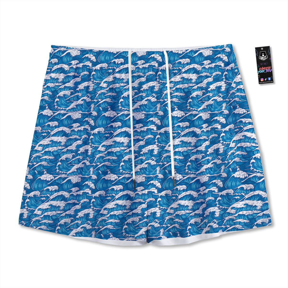 Star Of David Flaming Print Mesh Shorts