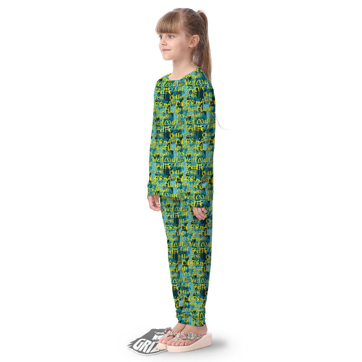 Surfing Graffiti Print Pattern Kid's Pajamas-grizzshop