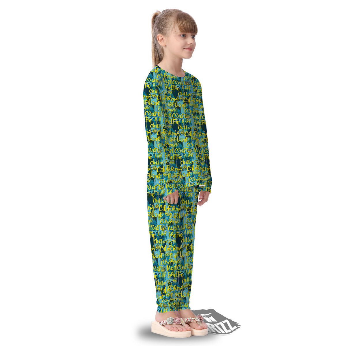 Surfing Graffiti Print Pattern Kid's Pajamas-grizzshop