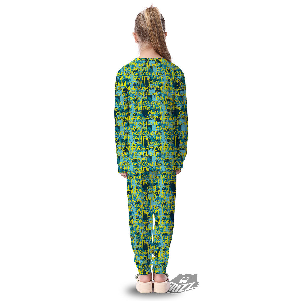 Surfing Graffiti Print Pattern Kid's Pajamas-grizzshop