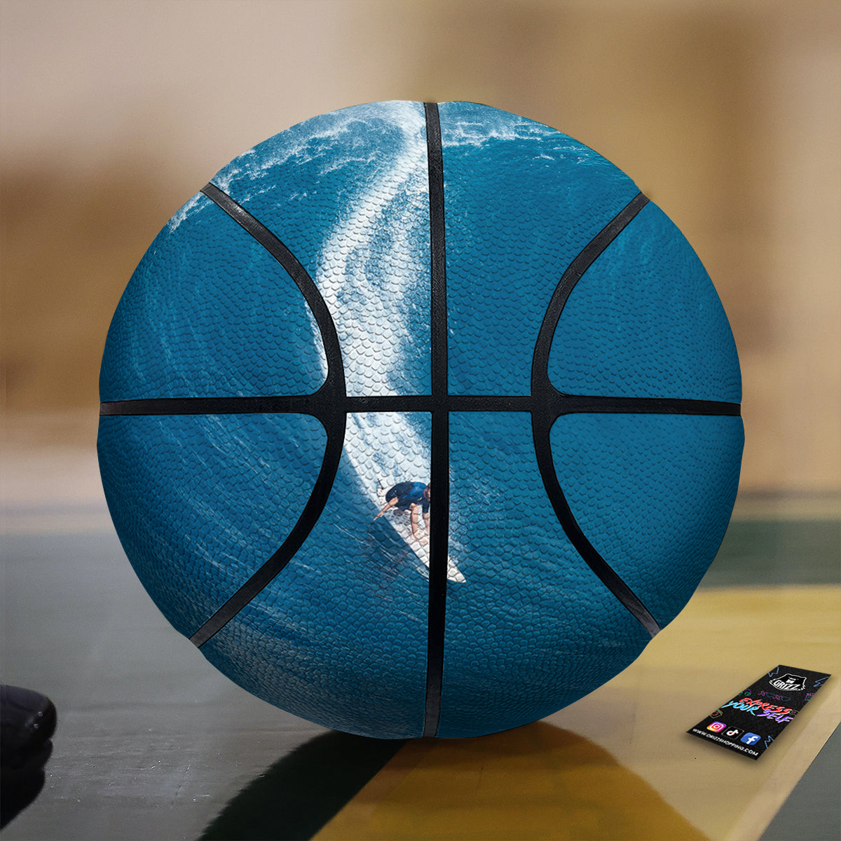 Surfing On Sea Print Basketball