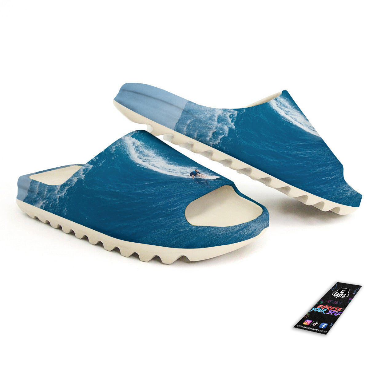 Surfing On Sea Print Sandals-grizzshop