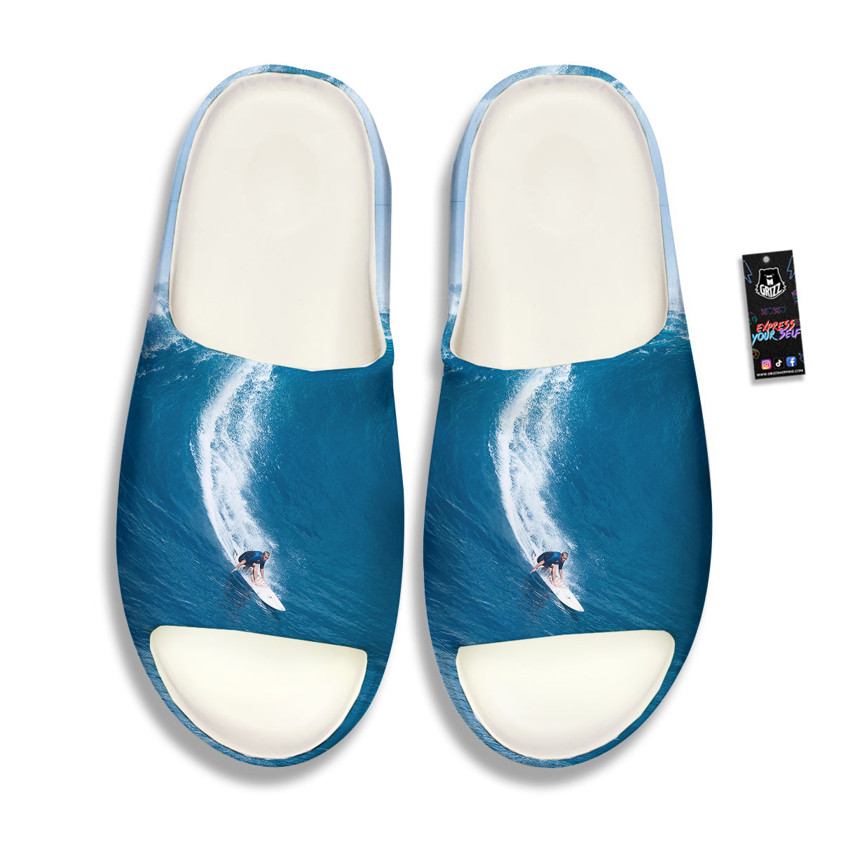 Surfing On Sea Print Sandals-grizzshop