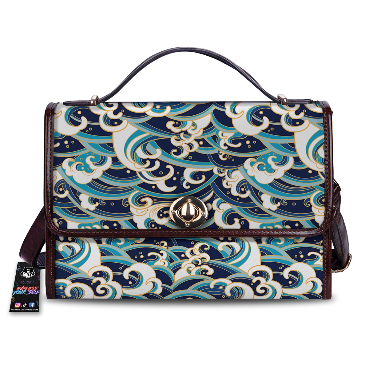 Surfing Sea Wave Print Pattern Women's Satchel Bag