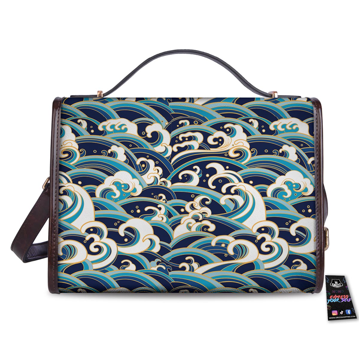 Surfing Sea Wave Print Pattern Women's Satchel Bag