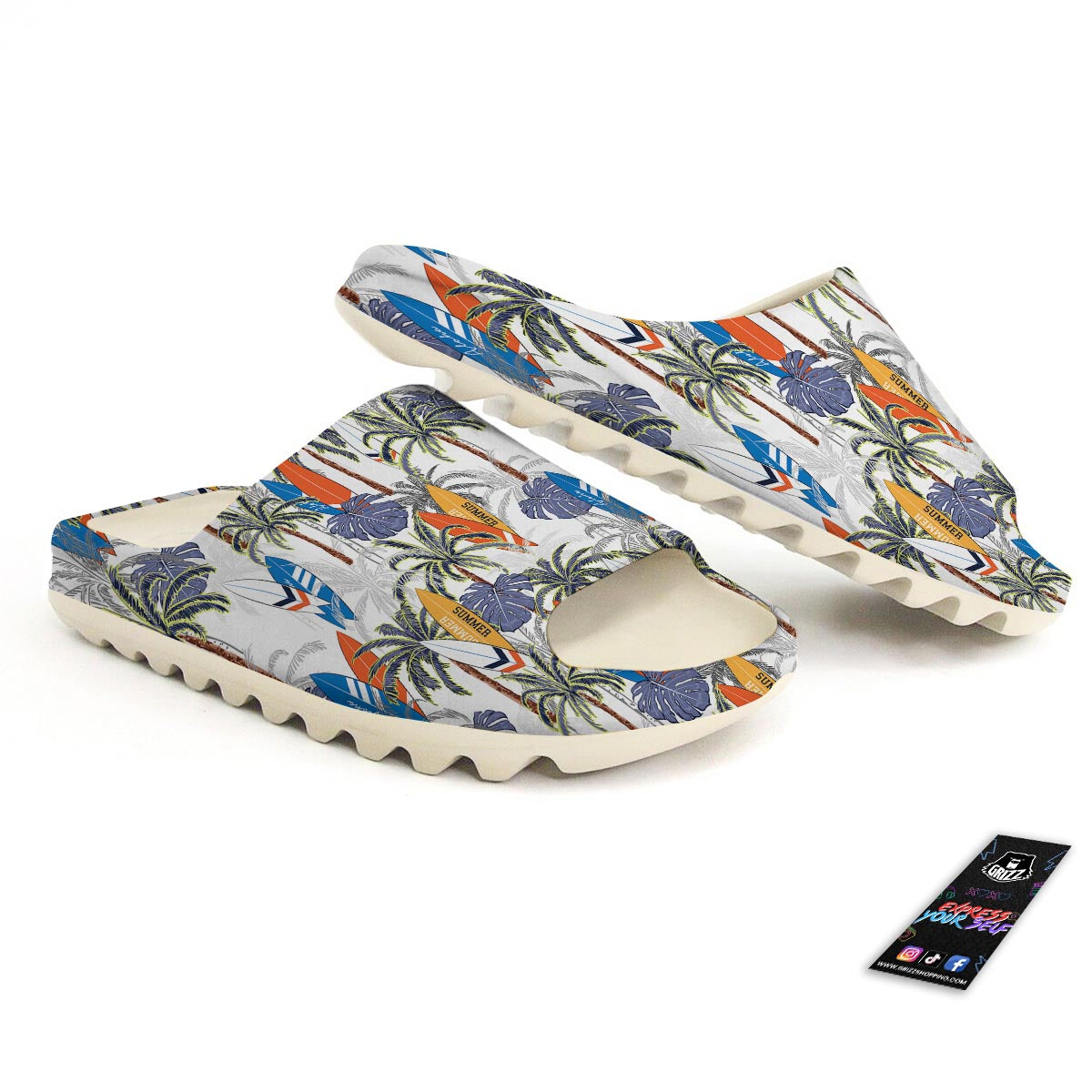 Surfing Summer Print Pattern Sandals-grizzshop