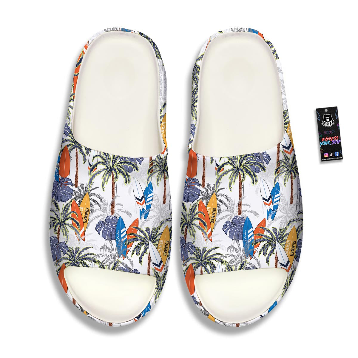 Surfing Summer Print Pattern Sandals-grizzshop