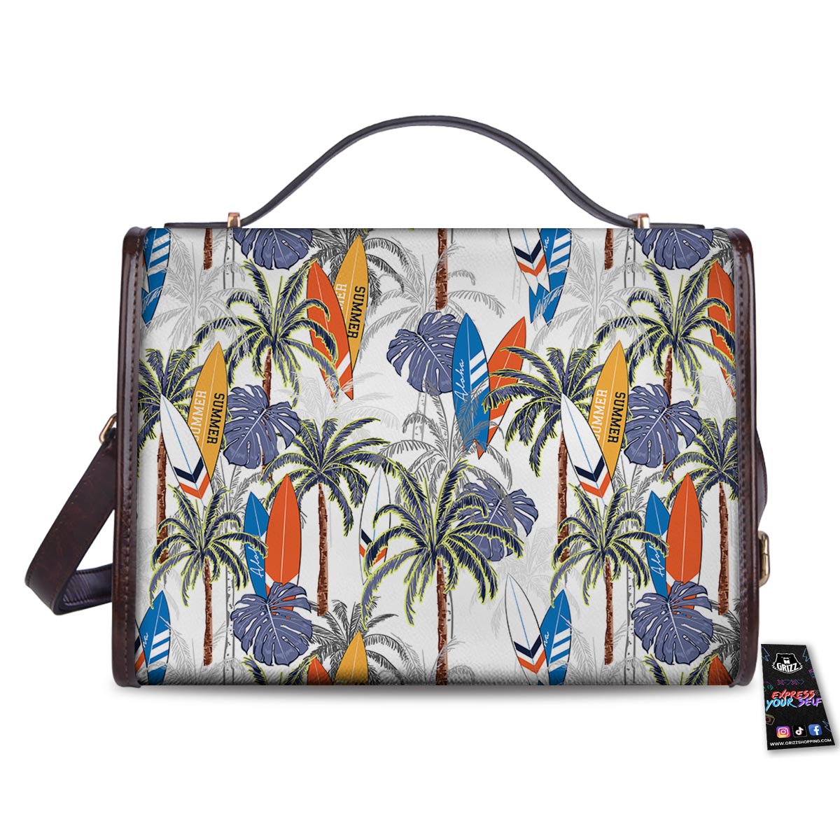 Surfing Summer Print Pattern Women's Satchel Bag