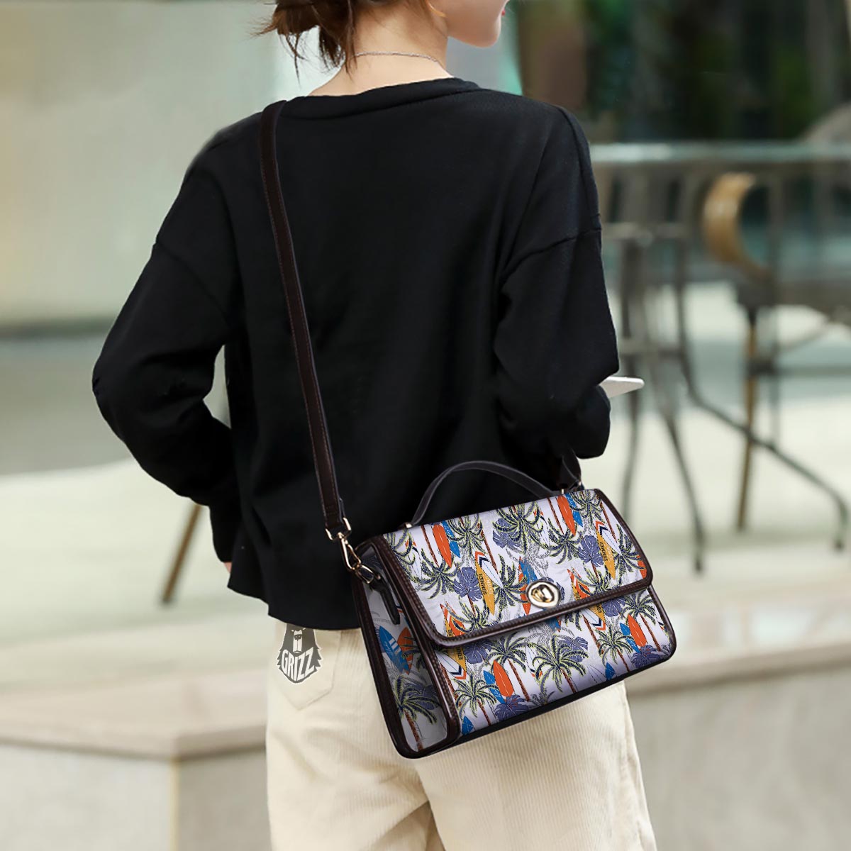 Surfing Summer Print Pattern Women's Satchel Bag