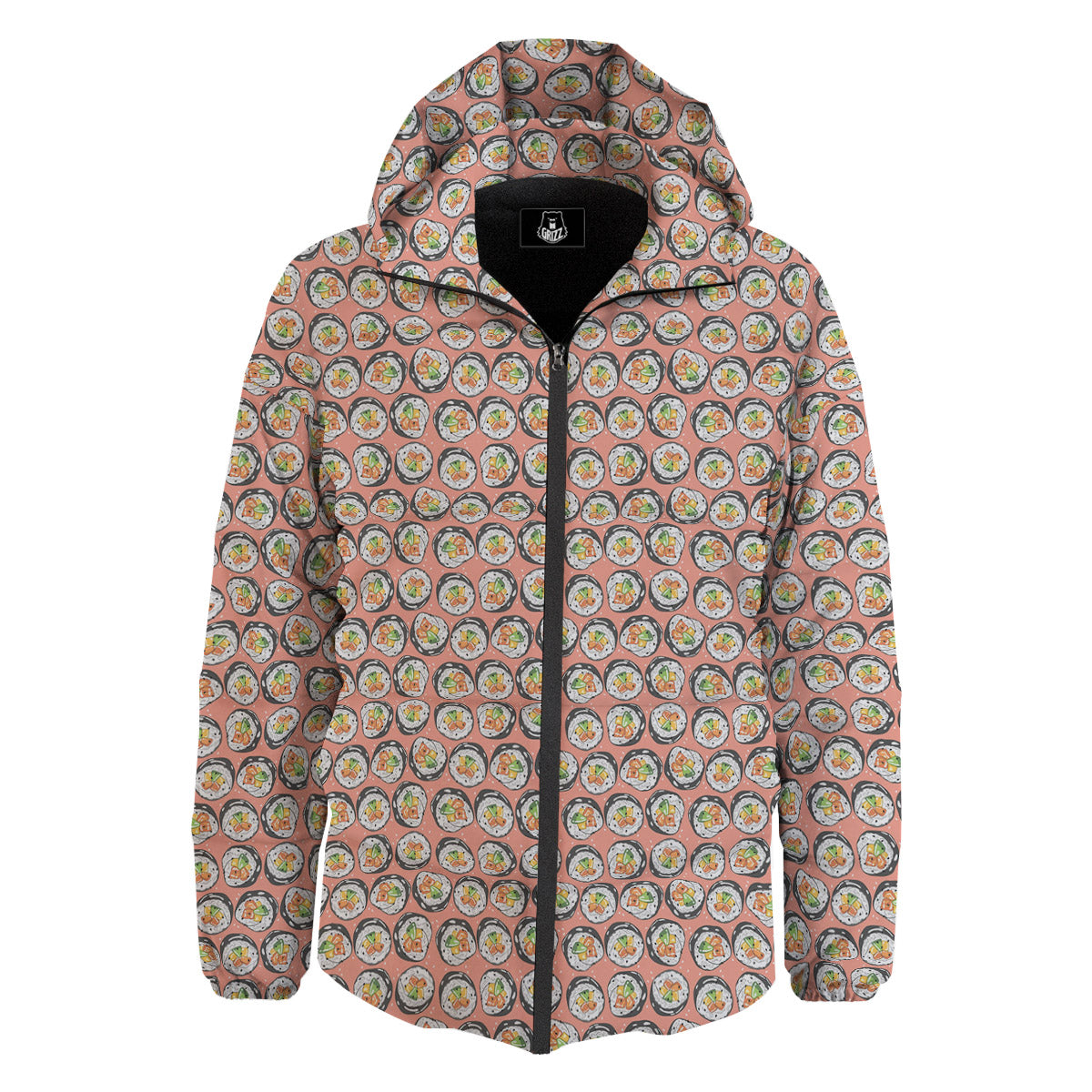 Sushi Colorful Print Pattern Down Jacket-grizzshop