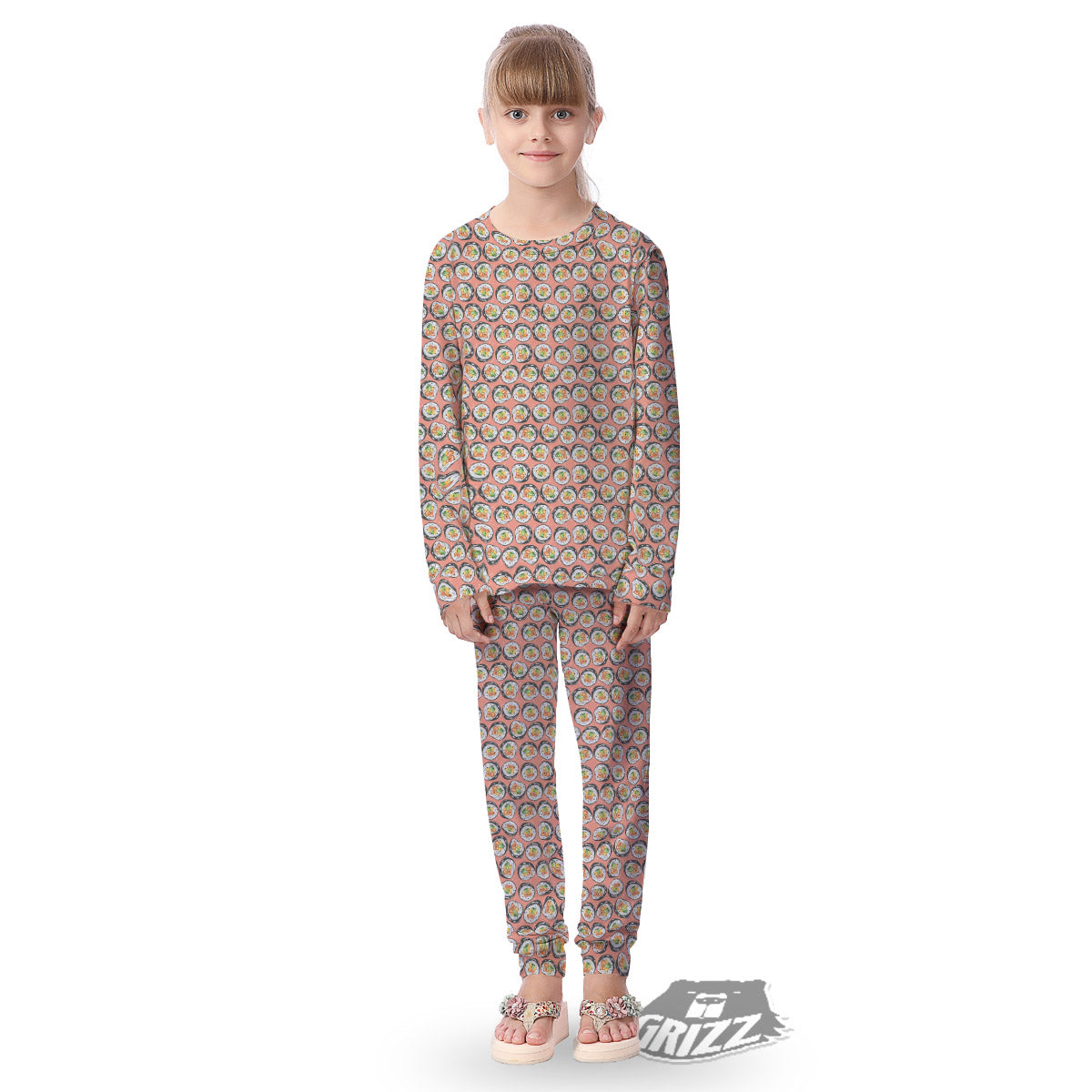Sushi Colorful Print Pattern Kid's Pajamas-grizzshop