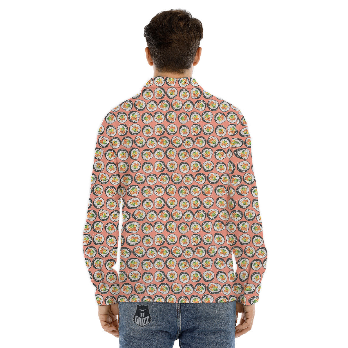 Sushi Colorful Print Pattern Men's Dress Shirts-grizzshop