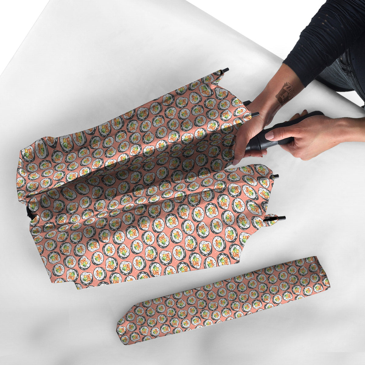 Sushi Colorful Print Pattern Umbrella-grizzshop
