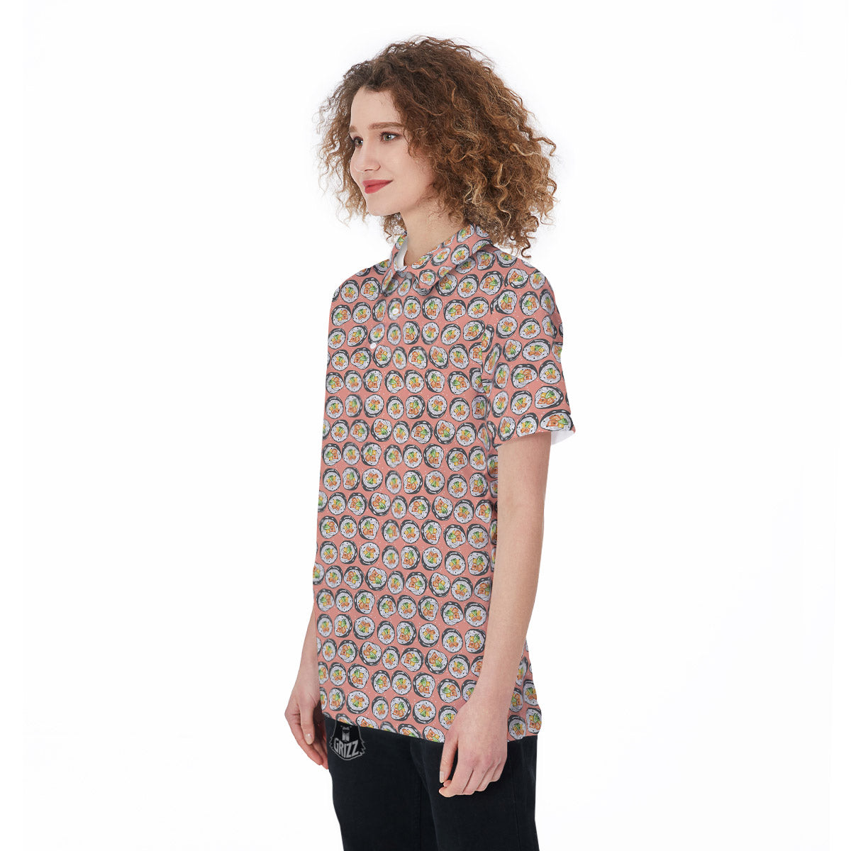 Sushi Colorful Print Pattern Women's Golf Shirts-grizzshop