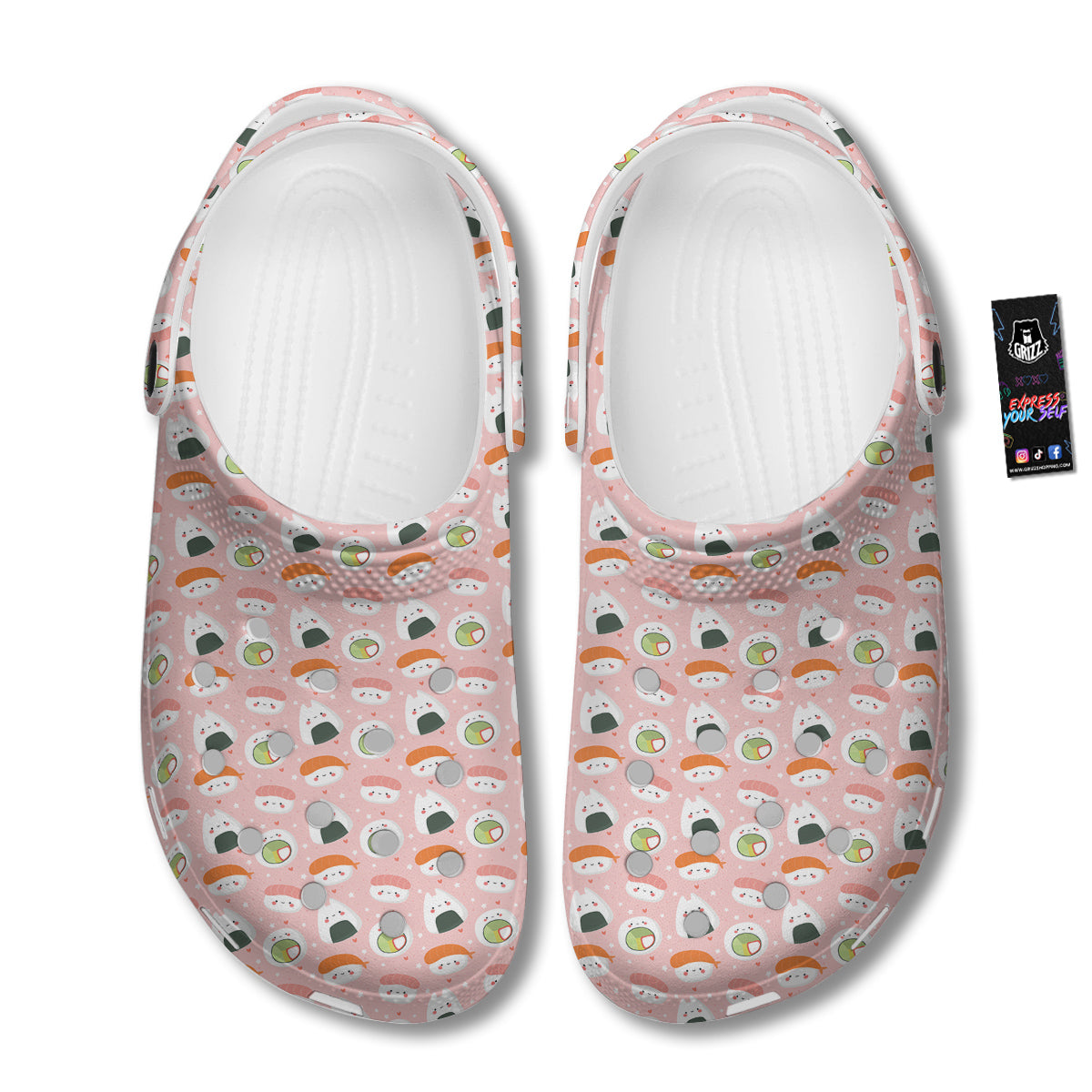 Sushi Cute Japanese Print Pattern Clog-grizzshop