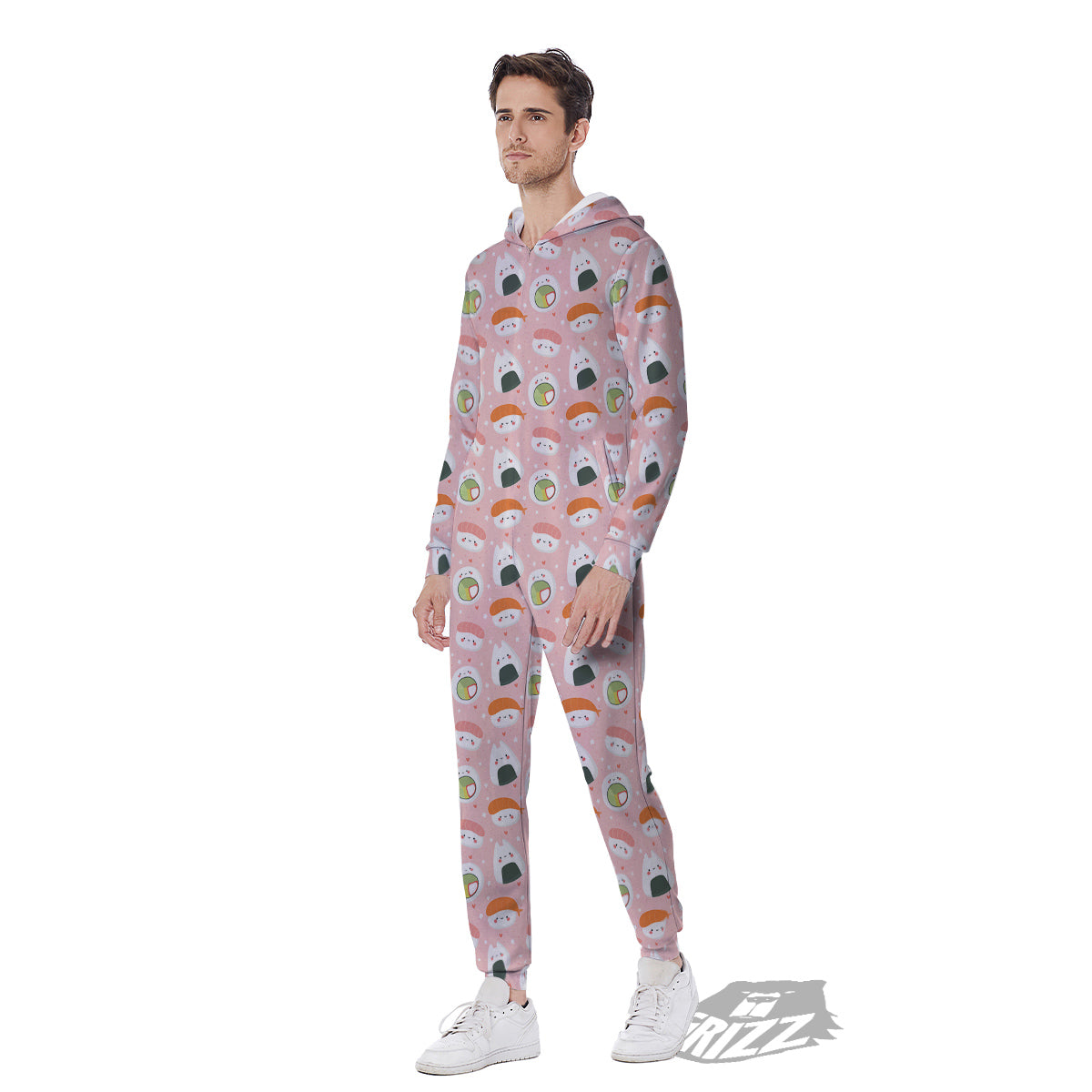 Sushi Cute Japanese Print Pattern Men's Jumpsuit-grizzshop