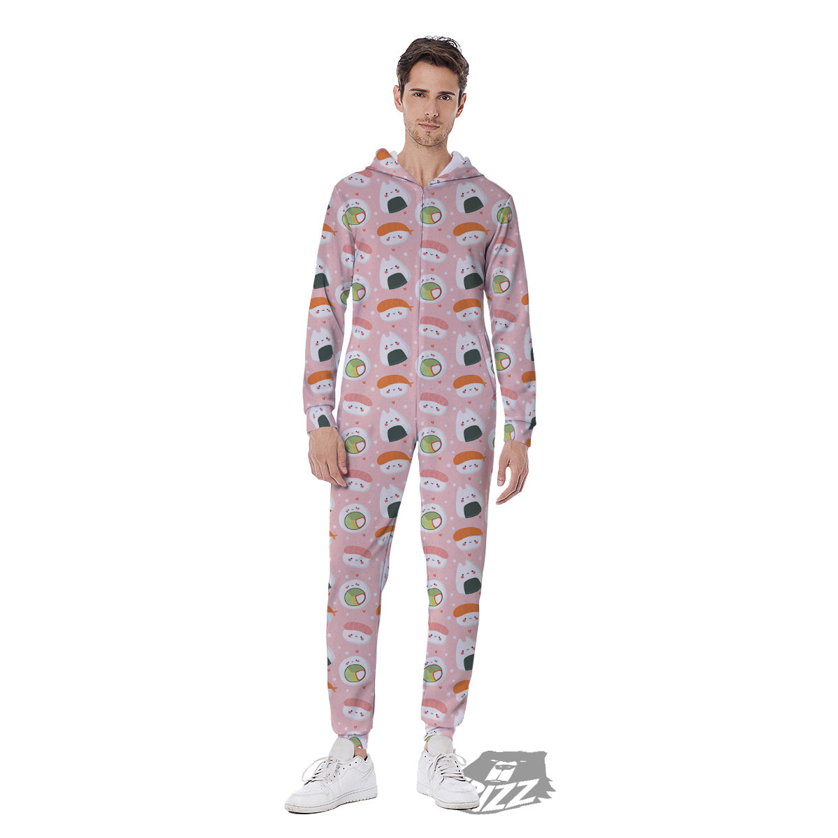 Sushi Cute Japanese Print Pattern Men's Jumpsuit-grizzshop