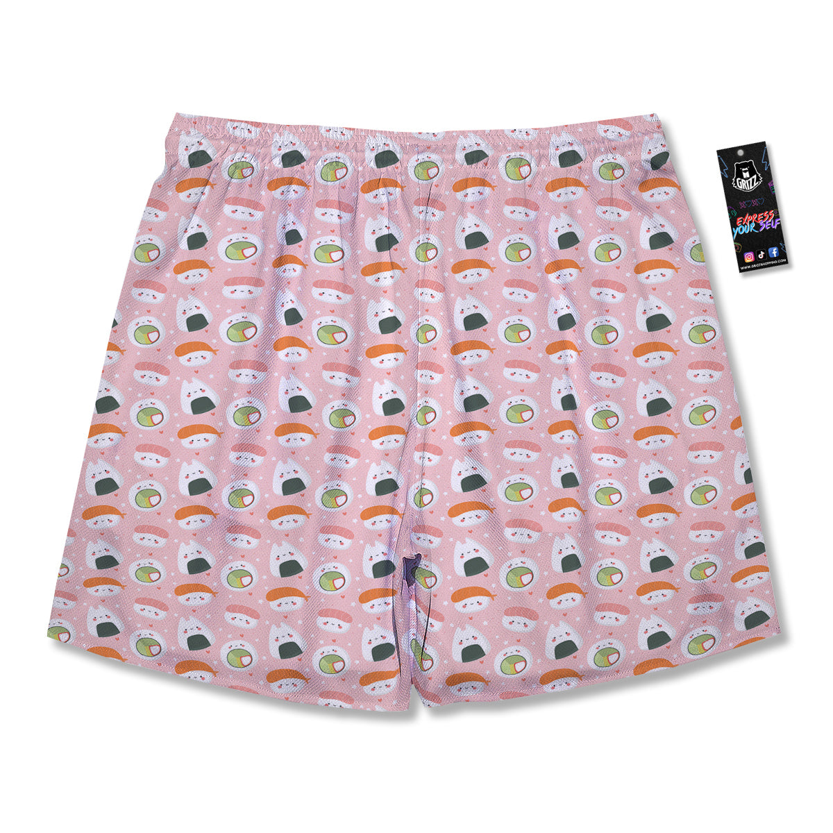 Sushi Cute Japanese Print Pattern Men's Running Shorts-grizzshop
