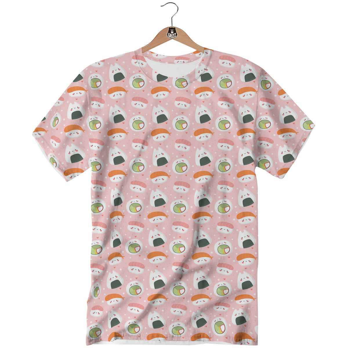 Sushi Cute Japanese Print Pattern T-Shirt-grizzshop