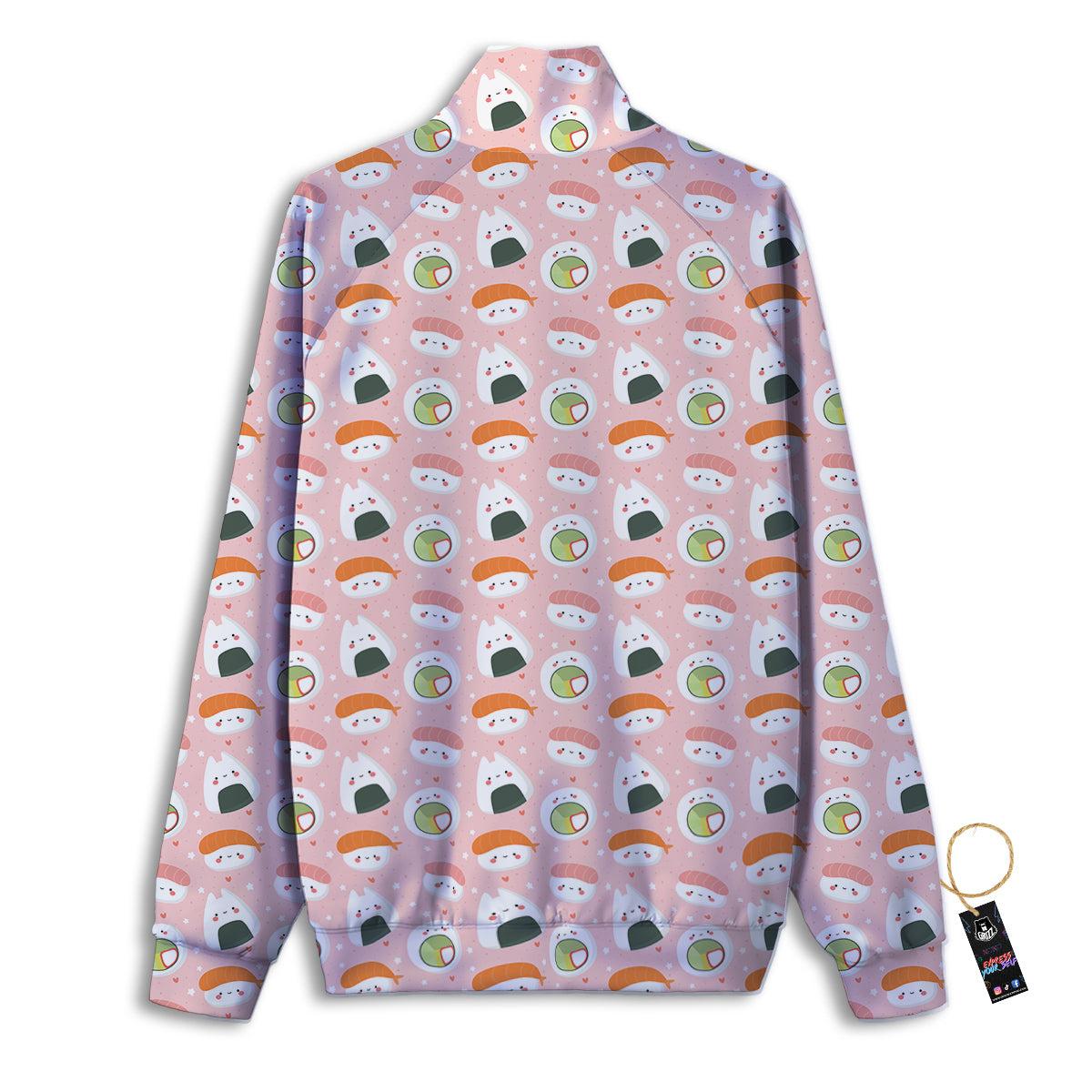 Sushi Cute Japanese Print Pattern Track Jacket-grizzshop