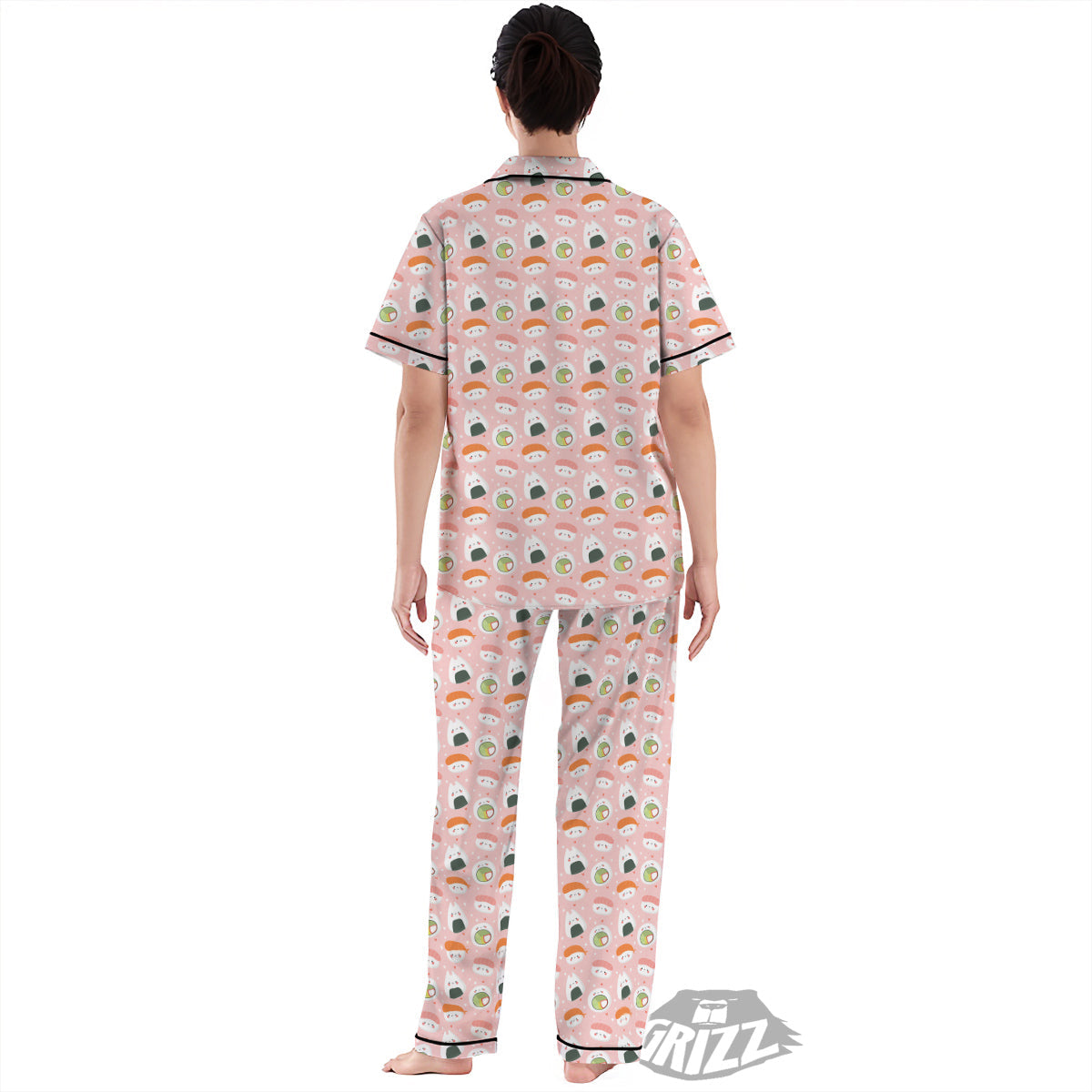 Sushi Cute Japanese Print Pattern Women's Pajamas Set-grizzshop