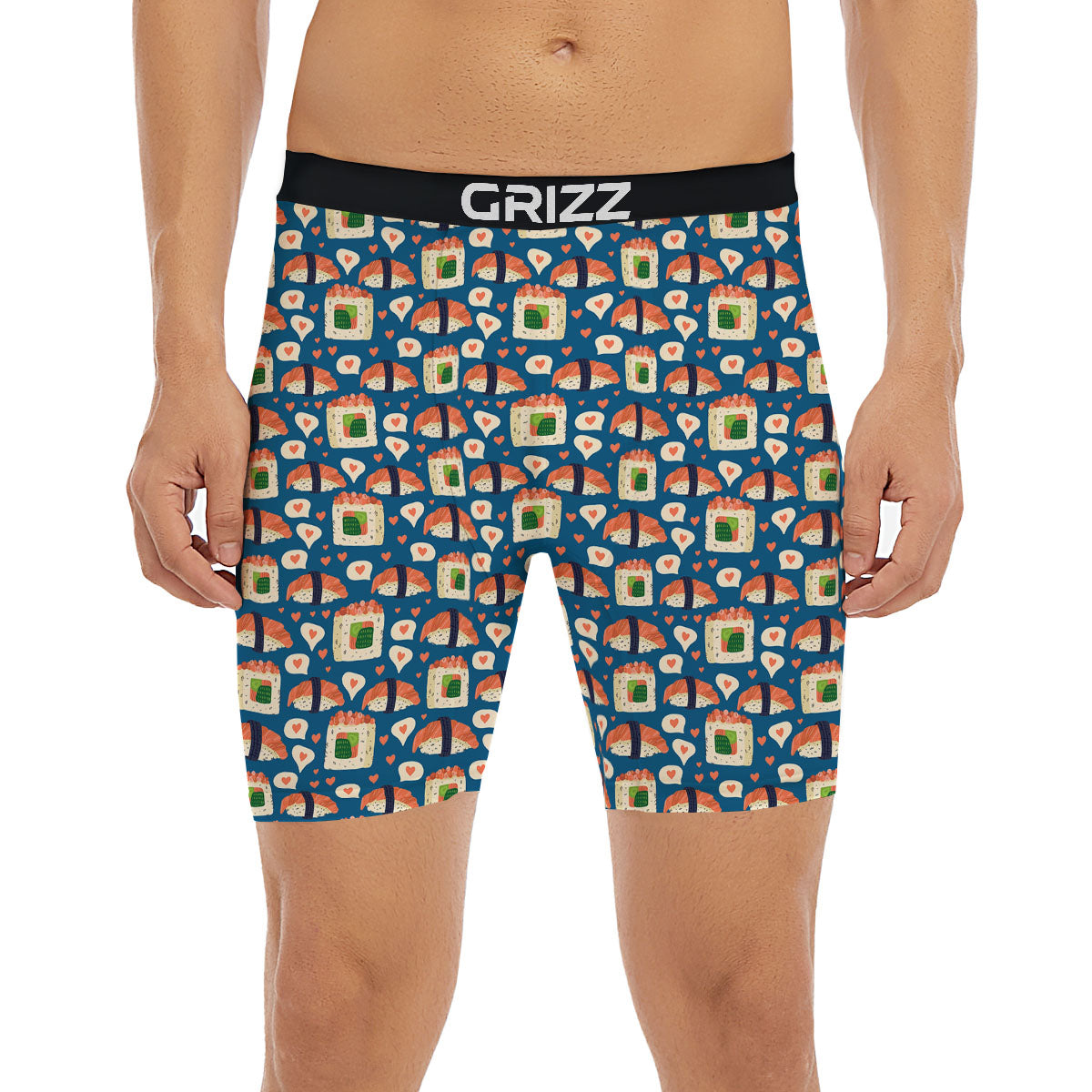 Sushi Doodle Japanese Print Pattern Boxer Briefs-grizzshop
