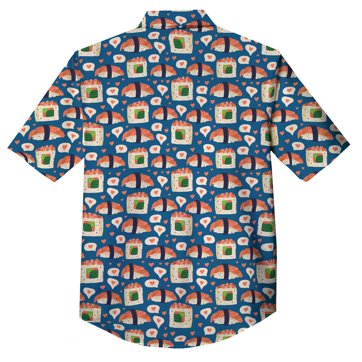 Sushi Doodle Japanese Print Pattern Button Up Shirt-grizzshop